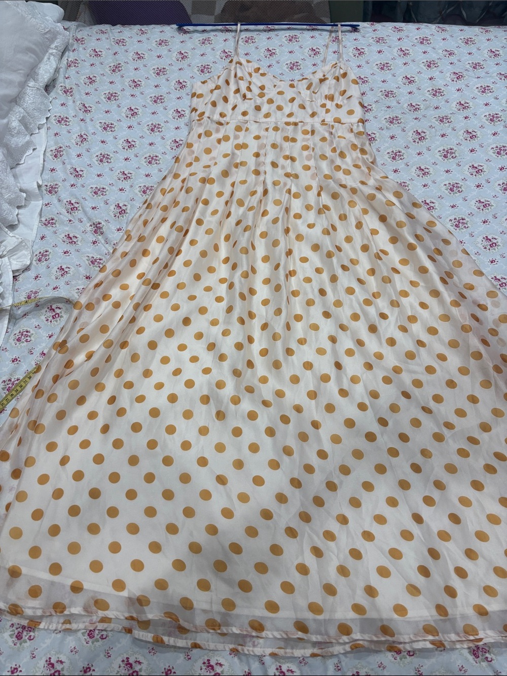 En Saison Cream Maxi Dress with Gold Polka Dots - Picture 5 of 7